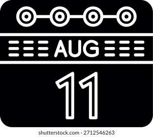 August 11 Glyph Style Icon Design
