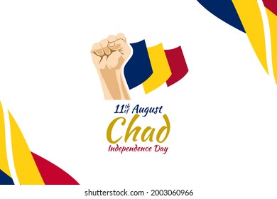 August 11, Independence Day of Chad vector illustration. Suitable for greeting card, poster and banner.