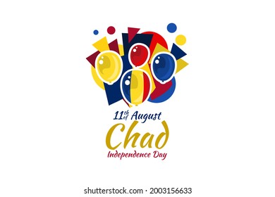 August 11, Independence Day of Chad vector illustration. Suitable for greeting card, poster and banner.