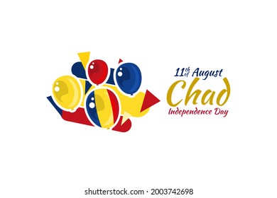 August 11, Independence Day of Chad vector illustration. Suitable for greeting card, poster and banner.
