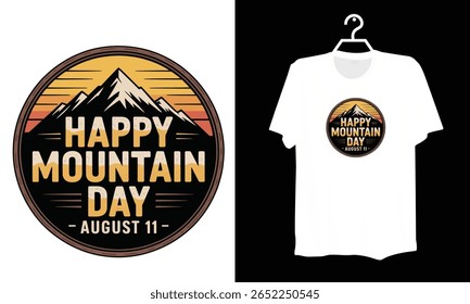  August 11 Mountain Day Design with Stunning Mountain Background