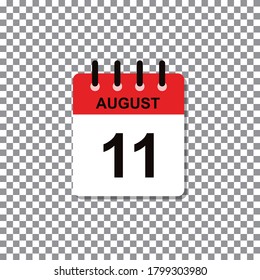 August 11th calendar day of month, vector illustration