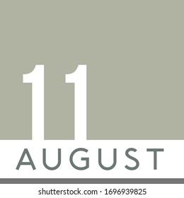 11 de agosto Color neutro del calendario mínimo. Ilustración del vector