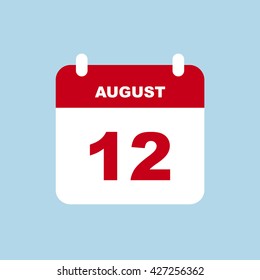 AUGUST 12 calendar Icon.