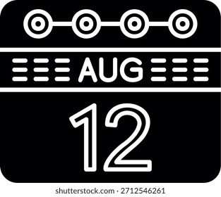 August 12 Glyph Style Icon Design