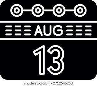 August 13 Glyph Style Icon Design