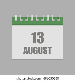 August 13.Calendar icon.