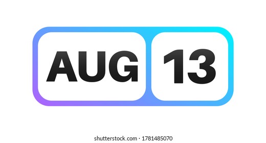 13 de agosto en una página de calendario de un solo día.