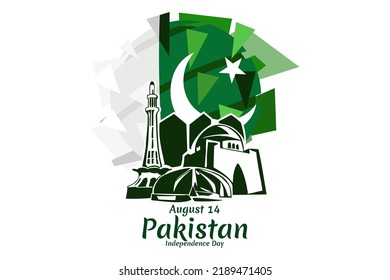 August 14, Happy Pakistan Independence Day vector illustration. Suitable for greeting card, poster and banner