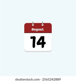 August 14th: Calendar Date Illustration