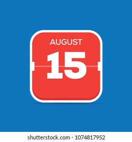 August 15 Calendar Flat Icon