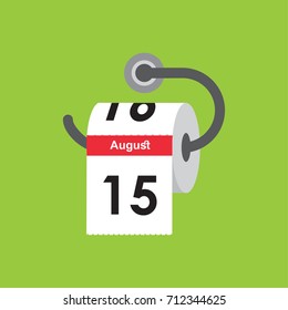 August 15. Calendar icon. Flat design. Vector illustration