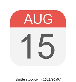 August 15 - Calendar Icon - Vector Illustration