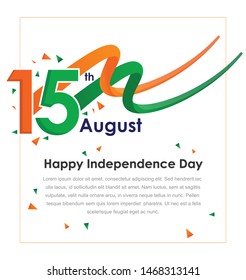 August 15, the concept of celebrating Indian Independence Day with Wave and boxes for text