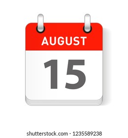 August 15 date visible on a page a day organizer calendar
