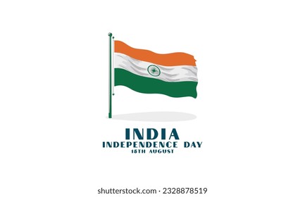 August 15 is the day of independence of India Flag vector on white background