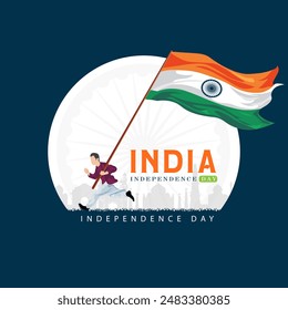 August 15, Independence Day India, India independence, freedom, Vector illustration