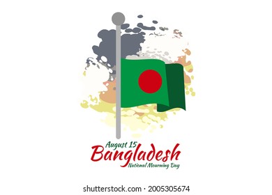 August 15, National Mourning Day of Bangladesh poster vector illustration. Suitable for greeting card, poster and banner. svg