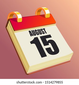 August 15 on Red Calendar