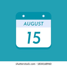 August 15 Single Day Calendar, 15 August 