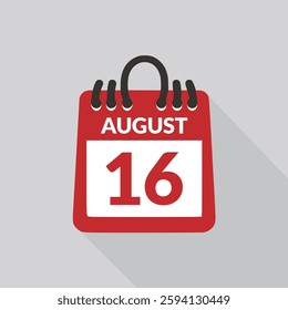 August 16 Calendar icon vector illustration.