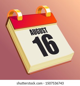 August 16 on Red Calendar