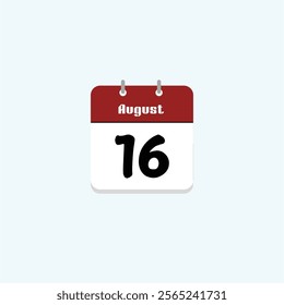 August 16th: Calendar Date Illustration