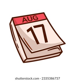 august 17 calendar design. indonesia independence day theme