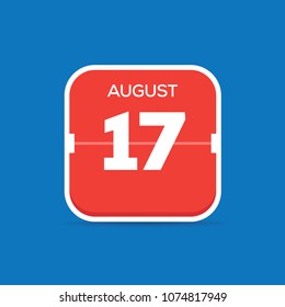 August 17 Calendar Flat Icon
