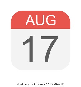 August 17 - Calendar Icon - Vector Illustration