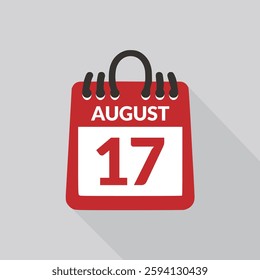 August 17 Calendar icon vector illustration.