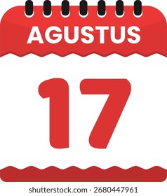 Ilustración vectorial del calendario del 17 de agosto