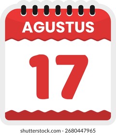 17 de agosto calendário vetor ilustração