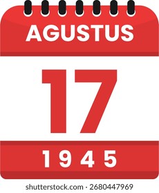 Ilustración vectorial del calendario del 17 de agosto