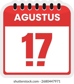 17 de agosto calendário vetor ilustração