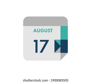 17. August Tag-Tag-Kalender-Tag, 17. August Eintägiges Kalendersymbol