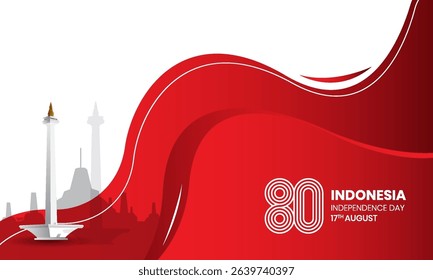 August 17th. Happy Independence Day of Indonesia Vector Illustration. Suitable for Template Poster Banner Design.