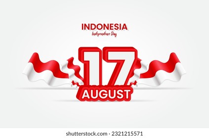 August 17th  Indonesian Independence Day. Background with indonesian flag. Vector illustration