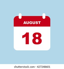 AUGUST 18 calendar Icon.