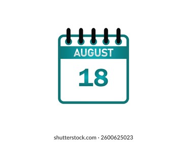 August 18 Calendar Image – Important Dates, Events and Holidays