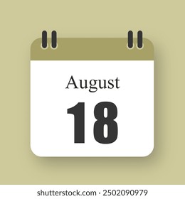 18 de agosto Fecha en el calendario