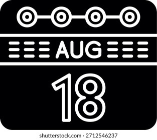 Agosto 18 Diseño de iconos de estilo glifo