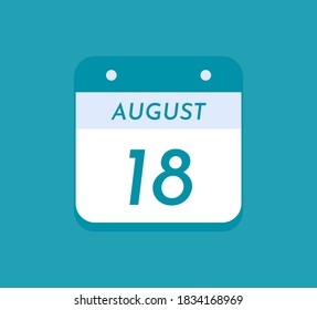 August 18 Single Day Calendar, 18 August 