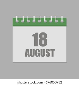 August 18.Calendar icon.