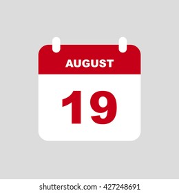 AUGUST 19 calendar Icon.