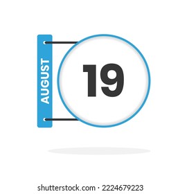 19. August Kalendersymbol. Datum, Monat Kalendersymbol, Vektorgrafik