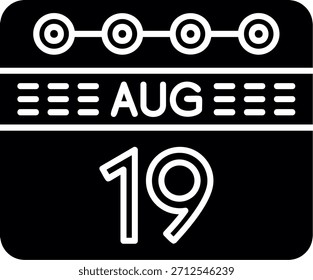 19 de agosto Glyph Style Icon Design