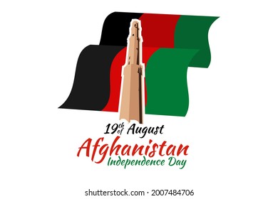 August 19, Happy Independence Day of Afghanistan vector illustration. Suitable for greeting card, poster and banner