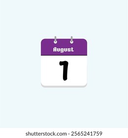 August 1st: Calendar Date Illustration