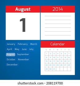 August 1st daily calendar planner